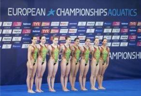 Ilaria Brandimarte (right) on her GB debut at Glasgow 2018