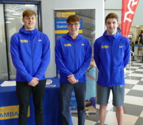 Team Bath AS swimmers Mark Edmundson, Dylan Hood and Ethan McNeil at the 2019 British Swimming Championships