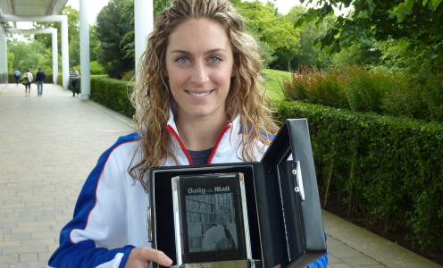 Amy with the 2011 Ian Wooldridge award (by Steve Ballinger, Matchtight Ltd)