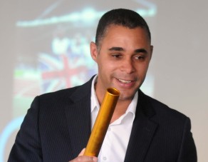 Jason Gardener with baton