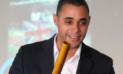 Jason Gardener with baton