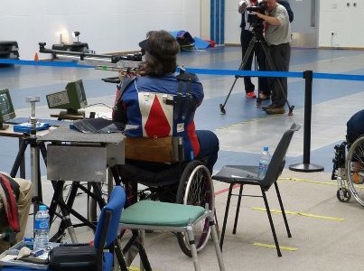 The shooting team in practice this morning as Team Bath host the final preparation camp