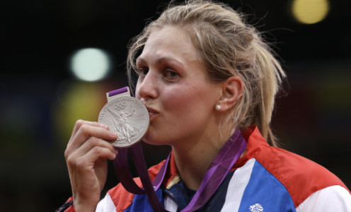 Gemma Gibbons with silver medal - London 2012 Judo Women. Photo: Paul Sancya/AP/Press Association Images