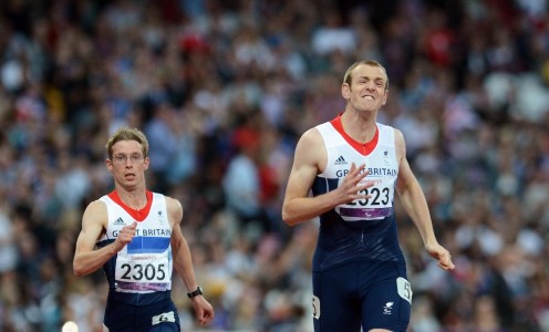 Ben Rushgrove and Graeme Ballard T36 in the 200m final at the Paralympic Games in London. Photo: Neil Munns/ParalympicsGB