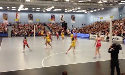 England's netballers took on and beat Australia at the Sports Training Village