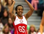 Pamela Cookey of England Netball celebrates. Photo: Backpage Images