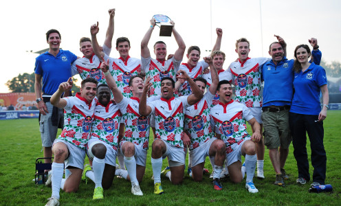 University of Bath sevens team with European championship