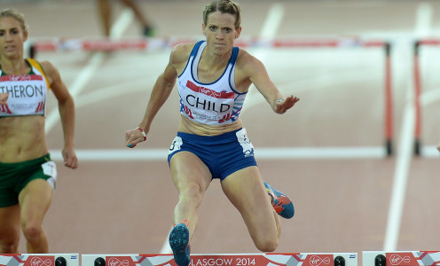 Eilidh Child in the 400m hurdles final at Glasgow 2014 Commonwealth Games (Martin Rickett/PA Wire/Press Association Images)