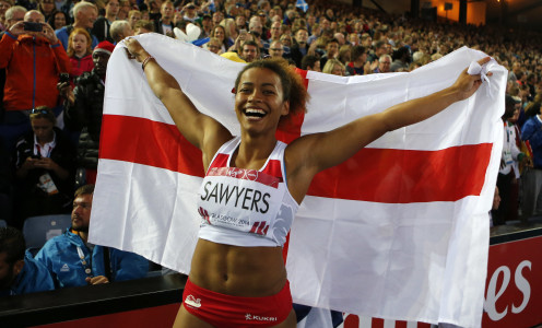 Jazmin Sawyers celebrates silver (Frank Augstein/AP/Press Association Images)