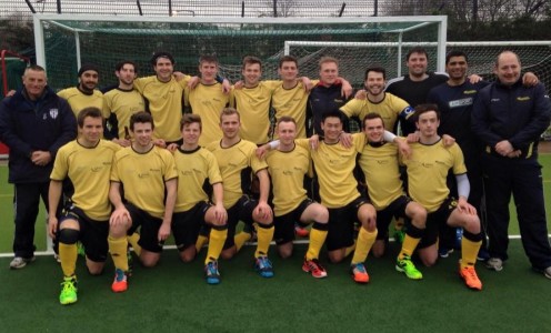 Team Bath Buccaneers celebrate after winning the 2014-15 Men's Conference West title