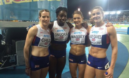 Eilidh Child, Anyika Onuora, Kelly Massey and Seren Bundy-Davies won bronze at the 2015 IAAF World Relays