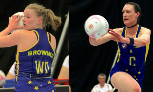 Claire Brownie and Kyra Jones of Team Bath Netball