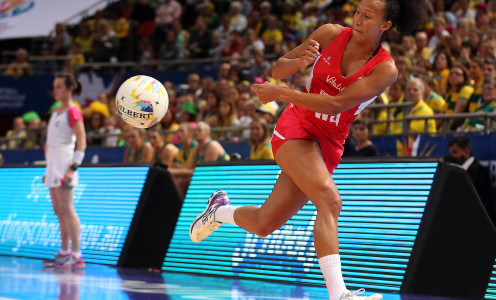 Serena Guthrie passes the ball inside during England's defeat to Australia at the 2015 Netball World Cup. PICTURE: Press Association