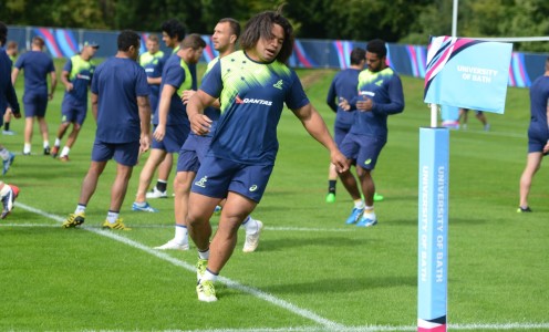 Australia training at the University of Bath ahead of the 2015 Rugby World Cup