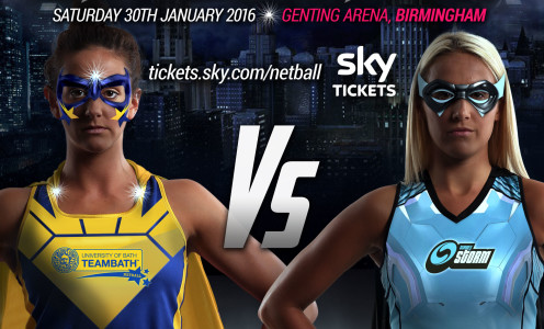 Team Bath Netball's Rachel Shaw poses for an image promoting the Super Saturday match against Surrey Storm