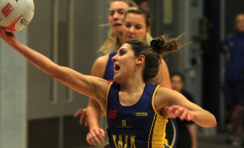 Mia Ritchie in action for Team Bath Netball against Hertfordshire Mavericks, February 2016. PICTURE: David Roper