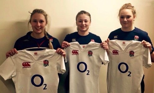 University of Bath Rugby tweeted this picture of England Women U20 internationals Jessie Hood, Lottie Holland and Chantelle Miell