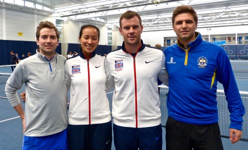 (From left) Matt Smith, Anne Keothavong, Davis Cup captain Leon Smith and Barry Scollo at a Davis Cup Legacy event at the STV in March 2016