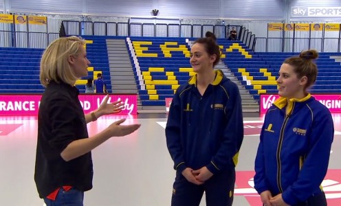 Tamsin Greenway, Rachel Shaw and Mia Ritchie took part in a netball attacking masterclass at the Sports Training Village, March 2016