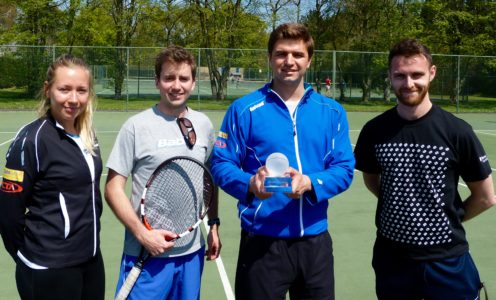 Alex Walker, Matt Smith, Barry Scollo and South West LTA Education Officer Andy Trott