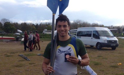 Rower Tom Mapp won bronze at the 2016 BUCS Regatta