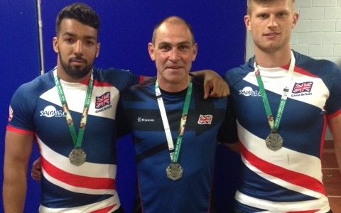 (From left) Zack Henry, Aaron James and Patrick Jenkinson with their 2016 FISU World University Rugby Sevens silver medals