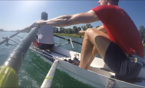 Crew Bath rowers Luke Gwenter and Tom Mapp in the men's double scull at the 2016 European University Games