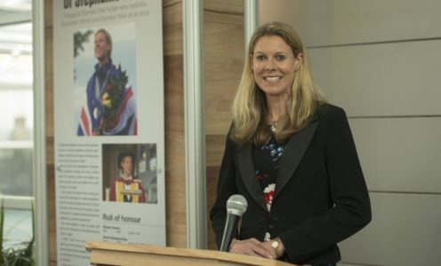 Dr Stephanie Cook is inducted into the Hall of Fame for Sport, May 2016