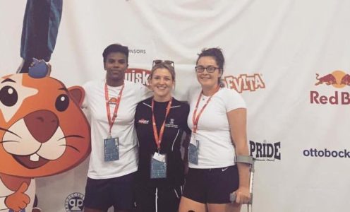 Team Bath Judo Club's Prisca Awiti-Alcaraz, Renz Vallejera and Jemima Duxberry at the 2016 European University Championships in Croatia