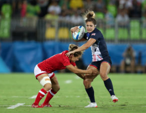 Great Britain's Amy Wilson-Hardy in action during the rugby sevens bronze medal match at the Deodoro Stadium on the third day of the Rio Olympic Games, Brazil. PICTURE: David Davies/PA Wire