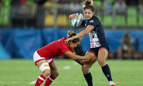 Great Britain's Amy Wilson-Hardy in action during the rugby sevens bronze medal match at the Deodoro Stadium on the third day of the Rio Olympic Games, Brazil. PICTURE: David Davies/PA Wire