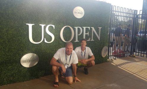 Marcus Daniell and coach Dave Sammel at the 2016 US Open