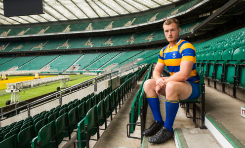 University of Bath captain Will Britton at the launch of the 2016 BUCS Super Rugby league at Twickenham