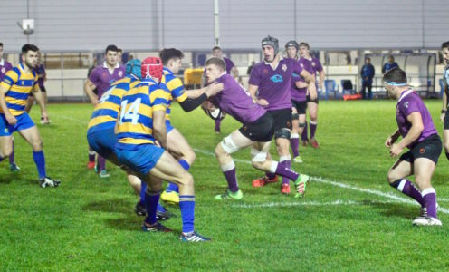 Action from University of Bath v Durham in BUCS Super Rugby, November 2016