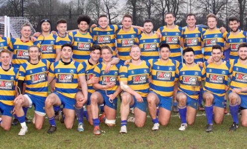 The IKON Construction-sponsored University of Bath BUCS Super Rugby squad after their win against Cardiff Met, February 2017