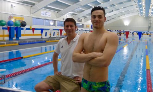 Jol Finck and James Guy at the London 2012 Legacy Pool, January 2017