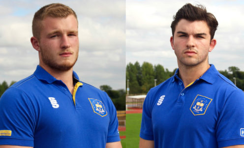 Will Britton and Charlie Dunbar have been named in the England Rugby Students squad, March 2017