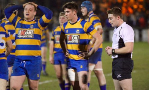 The University of Bath players are heartbroken after their BUCS Rugby Championships semi-fiinal defeat to Hartpury, March 2017