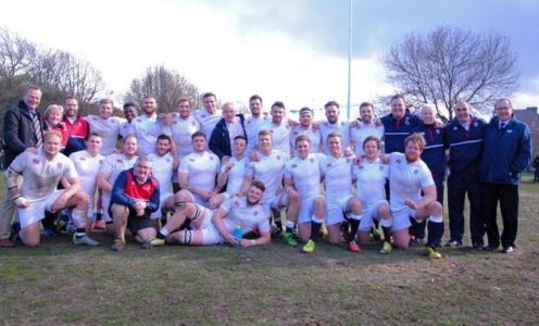 Aaron James, Will Britton and Charlie Dunbar on England Students duty in April 2017