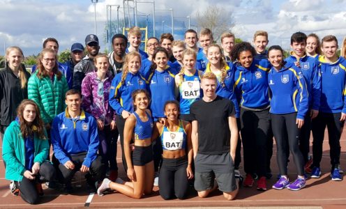 The University of Bath squad at the 2017 BUCS Outdoor Athletics Championships