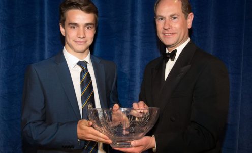 Peter Scott receives the Sports Personality of the Year award from HRH The Earl of Wessex at the 2017 Blues Awards