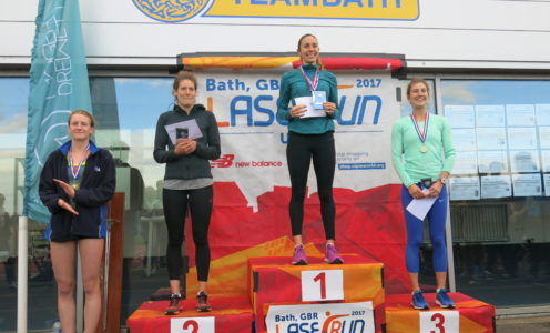 (From left) Kate French, Samantha Murray and Jo Muir were the women's medallists at the 2017 British Modern Pentathlon Championships