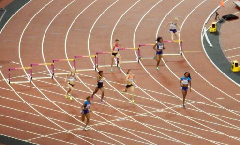 Eilidh Doyle during the 400m hurdles final at the London 2017 World Championships