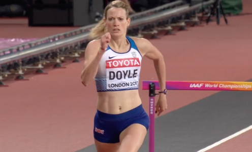 Eilidh Doyle in the 400m hurdles semi-finals at the London 2017 World Championships