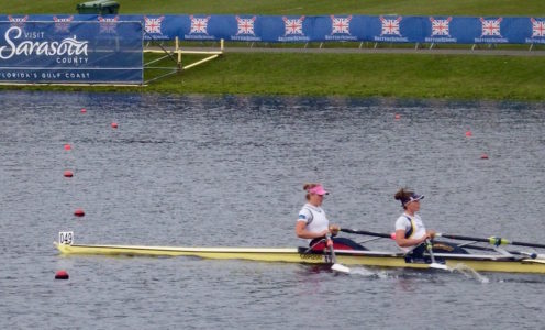 Sam Courty (right) and Caragh McMurtry who have both been selected in the women’s four for the 2017 World Championships in Sarasota