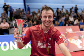 Trendell Sporting Scholar Alex Lane became the first became the first university student to win the English National Championships men's singles title in 2017