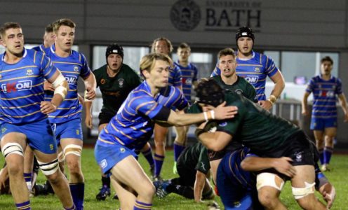 Bath defend their line under Exeter pressure