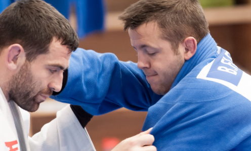 Ben Fletcher and Adam Hall in the Team Bath dojo