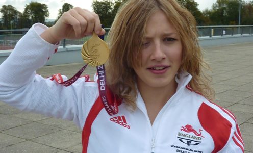 Katrina Hart won T37 gold at the Delhi 2010 Commonwealth Games