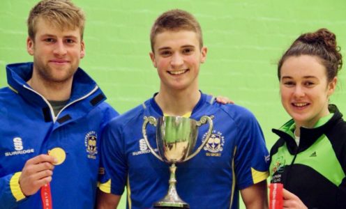 (From left) Jamie Harper, Bradley Sutton and Eilidh Prise won team gold at the 2018 BUCS Modern Pentathlon Championships